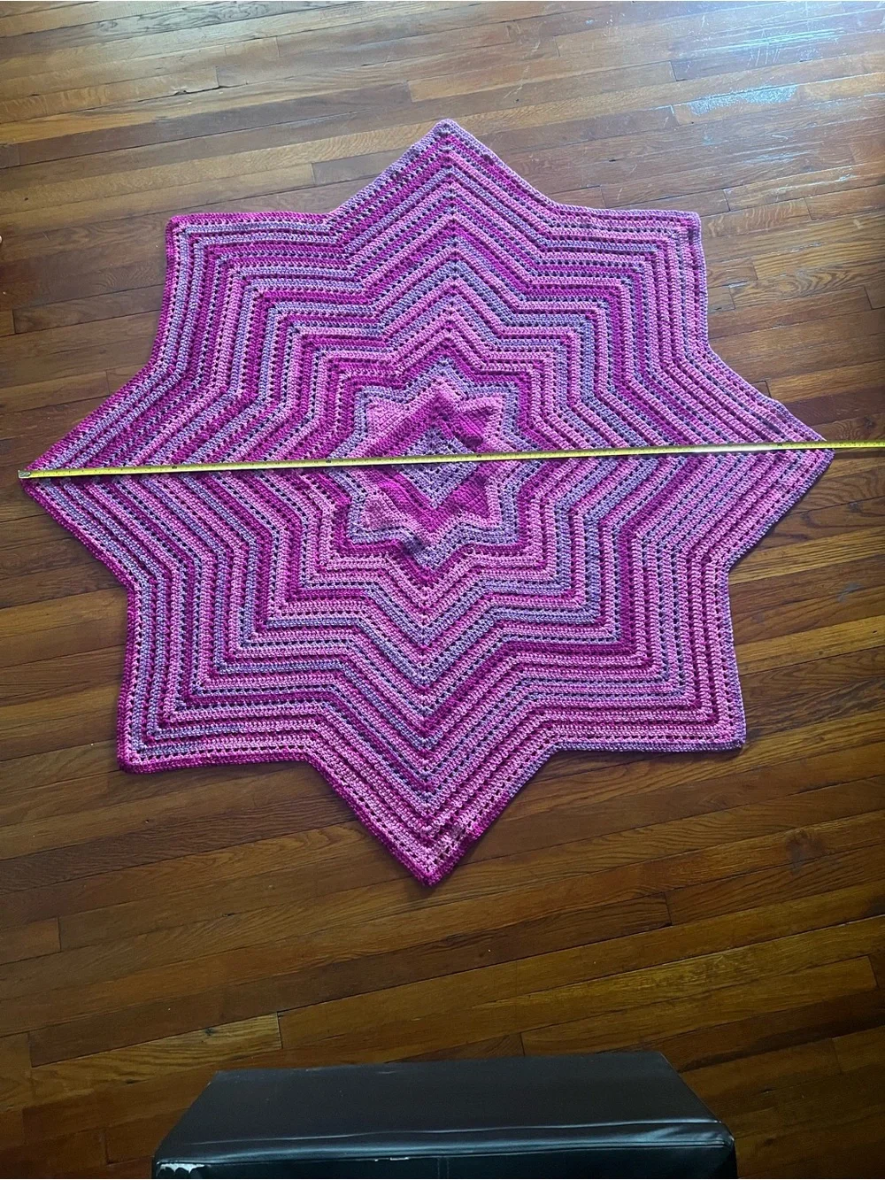 Star-Shaped Crochet Afghan 8 point, retro, 64”